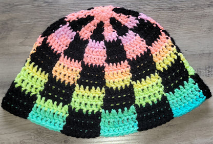 Rainbow Checkered Bucket Hat