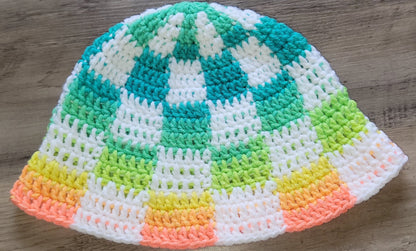 Rainbow Checkered Bucket Hat