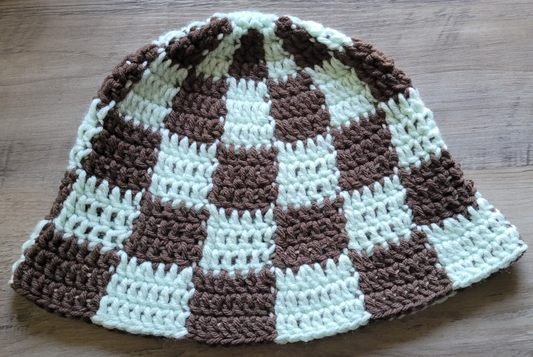 Mint Ice Cream Checkered Bucket Hat