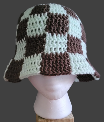 Mint Ice Cream Checkered Bucket Hat