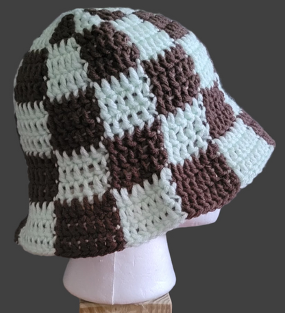 Mint Ice Cream Checkered Bucket Hat