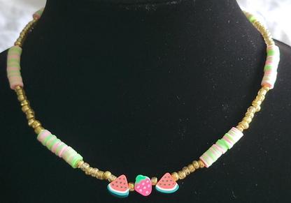 Watermelon Berry Necklace and Bracelet Set