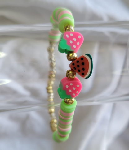 Watermelon Berry Necklace and Bracelet Set
